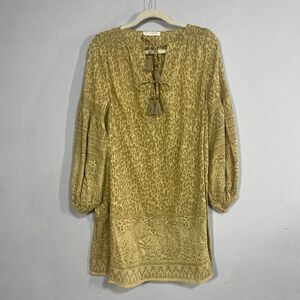Spell Gold-Tan Long Sleeve Boho Tunic Dress